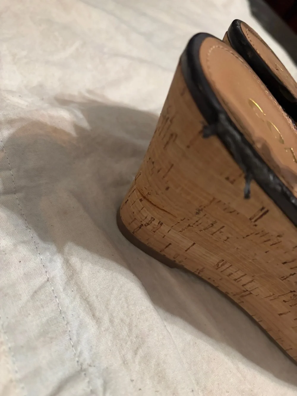 COACH Brown Signature Canvas Peep-Toe Slingback Wedges - Picture 6 of 7